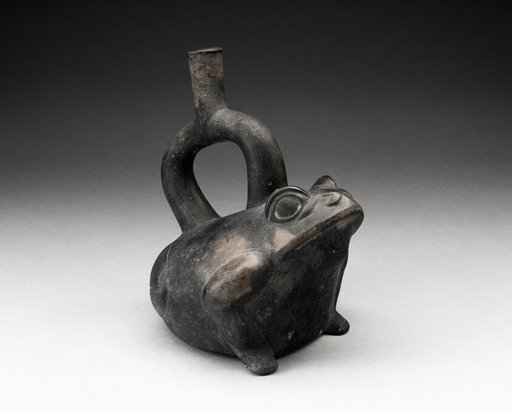 Blackware Stirrup Vessel in the Form of a Frog