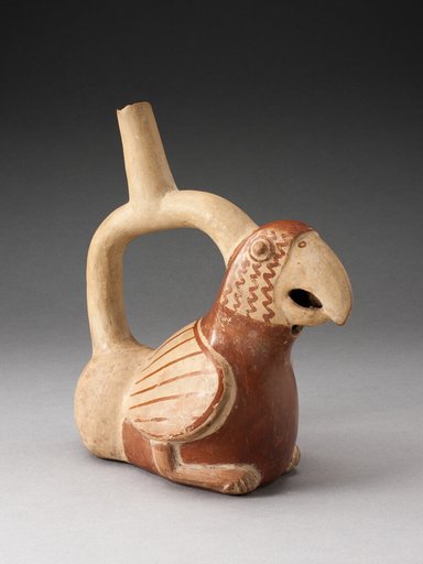 Handle Spout Vessel in Form of a Parrot