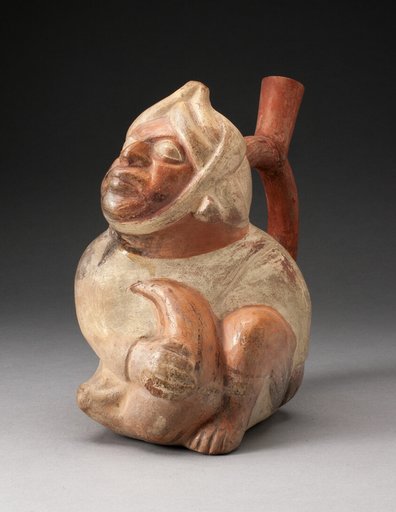 Handle Spout Vessel in the Form of a Seated Man