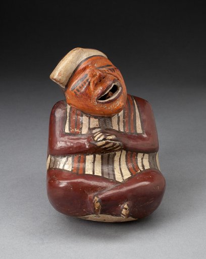 Single Spout Vessel in the Form of a Crossed-Legged Figure, Probably Deceased