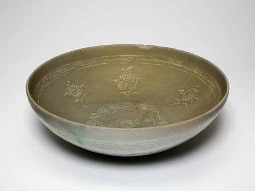 Bowl with Chrysanthemum Flower Heads