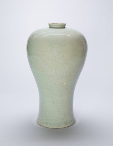 Plum Vase with Lotus Flowers