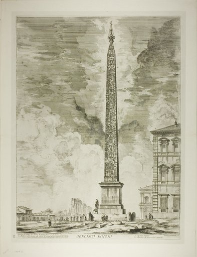 Egyptian Obelisk. This was erected by Pope Sixtus V in the Piazza of St. John Lateran, from Views of Rome