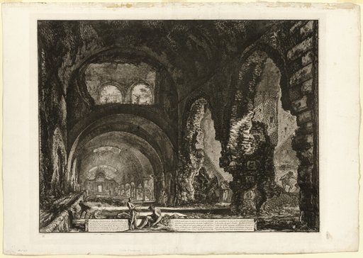 Interior view of the villa of Maecenas, from Views of Rome