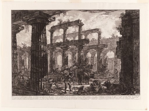 View of the Remains of the Cella of the Temple of Neptune, from Different views of Paestum