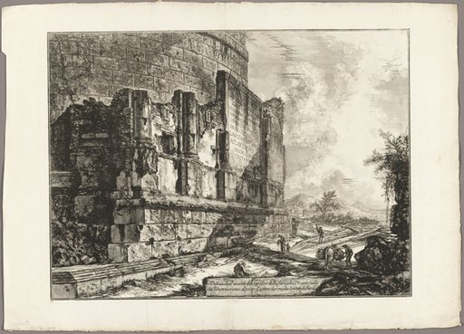 View of the Remains of the Tomb of the Plautii on the Via Tiburtina, near the Ponte Lugano, two miles distant from Tivoli, from Views of Rome