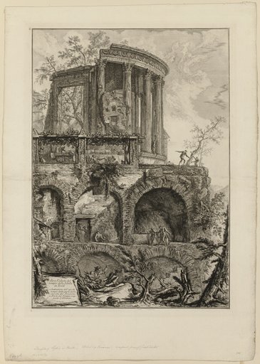 Another view of the Temple of the Sibyl in Tivoli, from Views of Rome