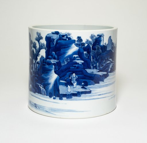 Cylindrical Jar with Figures in a Landscape