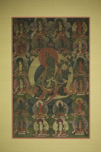 Painted Banner (Thangka) of Green Tara Surrounded by Twenty Manifestations