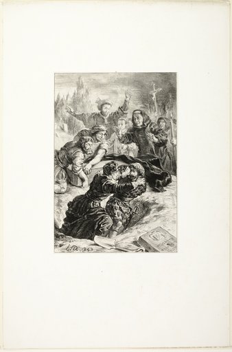 Hamlet and Laertes in Ophelia's Grave
