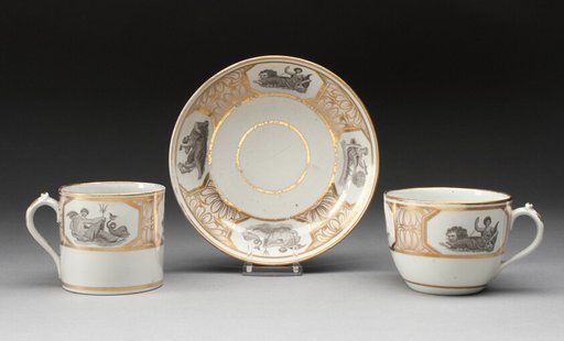 Teacup, Coffee Cup, and Saucer
