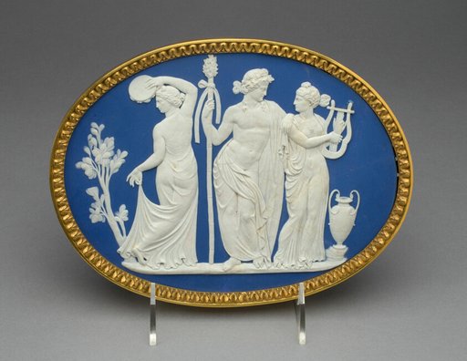 Plaque with Bacchus and Two Bacchantes