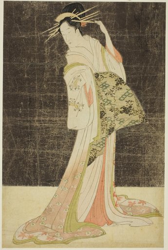 A Selection of Beauty from the Pleasure Quarters (Seiro bijin awase): Courtesans Hired for the New Years Holidays - Takigawa of the Ogiya