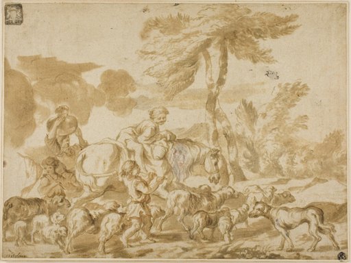 Peasant Family with Sheep and Dog