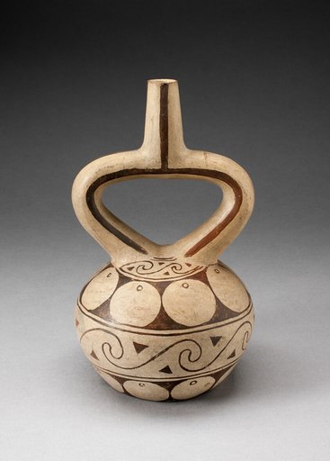 Stirrup Spout Vessel with Geometric Motifs