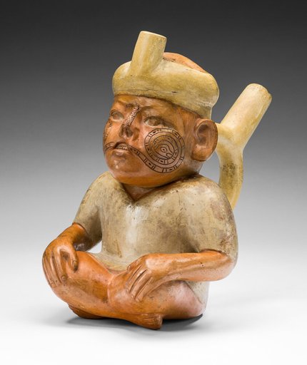 Portrait Vessel of a Man with a Cleft Lip and Tattoos