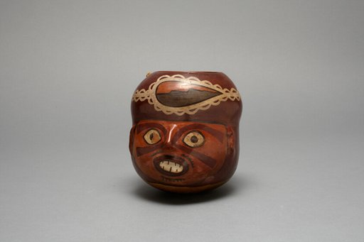 Vessel in the Form of a Human Head, Probably a Trophy Head