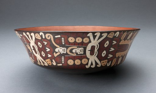 Bowl Depicting Costumed Ritual Peformers in Horizontal Row