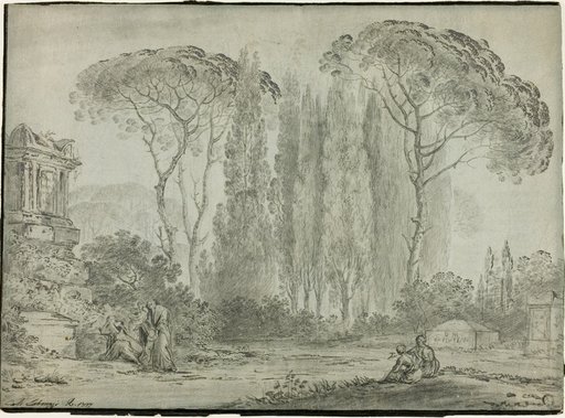 Mourners in a Graveyard