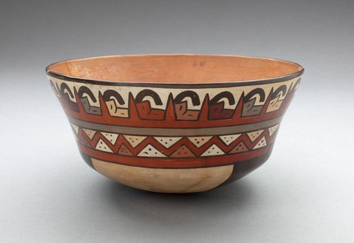 Bowl Depicting Rows Containing Repeated Geometric Motifs