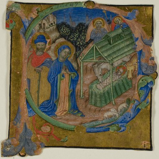 The Nativity in a Historiated Initial "P" from a Choir Book