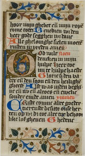 Illuminated Initial "G" from a Prayerbook