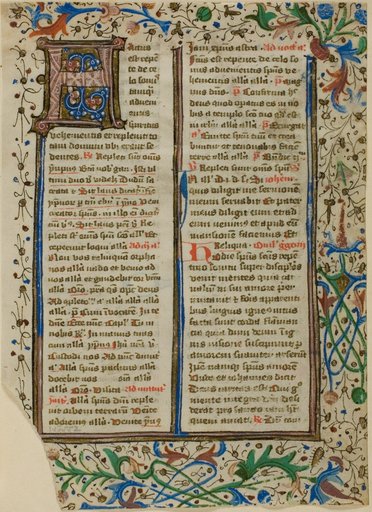 Illuminated Initial "H" from a Psalter or Breviary