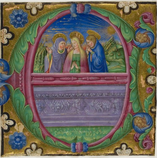 The Three Marys at the Tomb in a Historiated Initial "E" from a Choirbook
