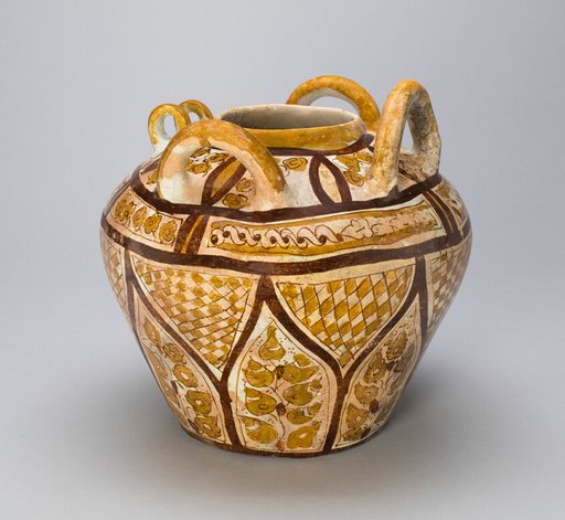 Jar with Floral and Geometric Design