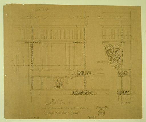 Auditorium Building, Chicago, Illinois, Ornamental Plaster Work, Pilaster Details