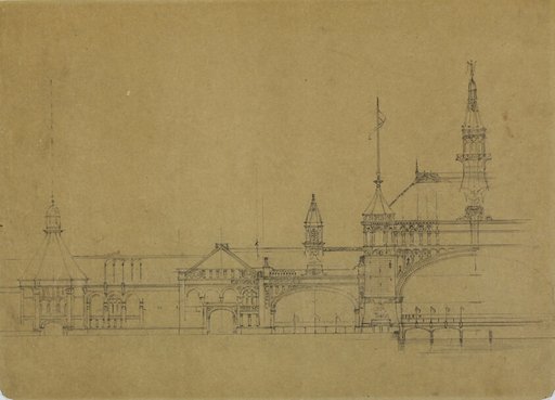 World's Columbian Exposition Buildings, Chicago, Illinois, Elevation Sketch