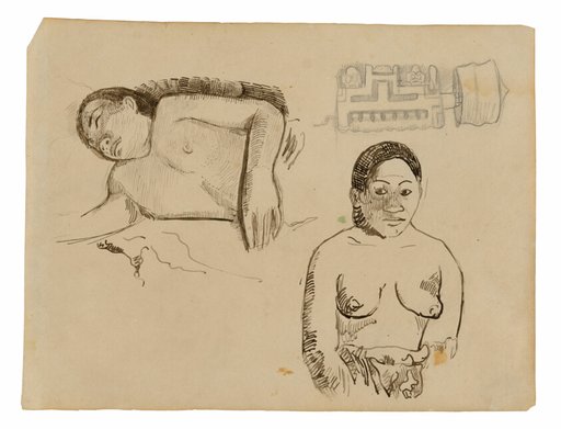 Two Tahitian Women and a Marquesan Earplug