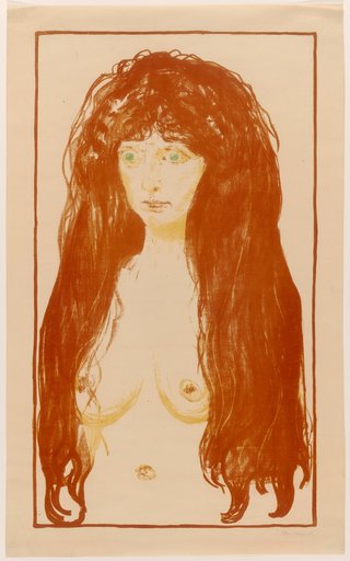 Woman with Red Hair and Green Eyes. The Sin