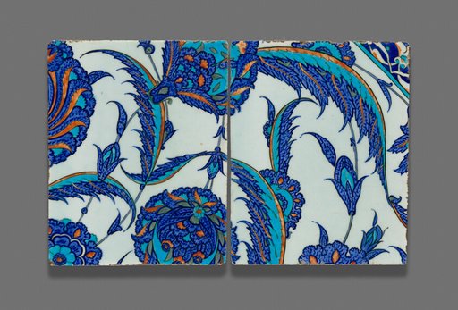 Pair of Tiles with Floral Design