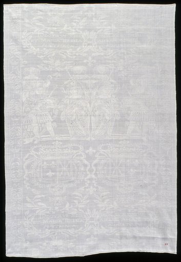 Table Napkin Commemorating the Marriage of Louis XIV (1638–1715) and Marie-Therese (1638–1683) in 1660