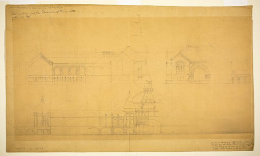 Proposed Fine Arts Museum, World's Columbian Exposition, Chicago, Illinois, Elevation Sketches