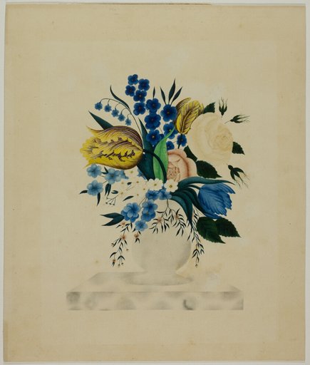 Flowers in a Marble Vase