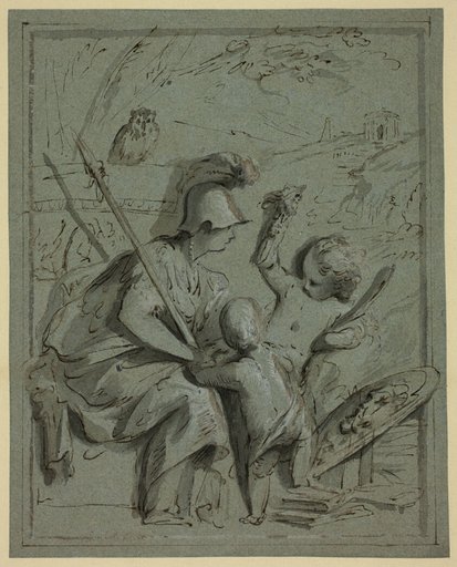 Minerva with Two Putti
