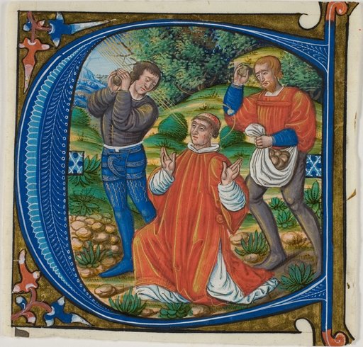 The Stoning of Saint Stephen in a Historiated Initial "A" or "C" from a Gradual