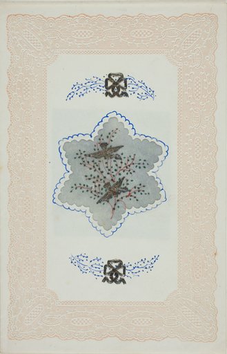Untitled Valentine (Silver Birds on Blue)
