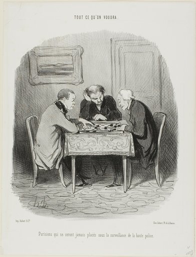 Parisians who will never be placed under surveillance of the secret police, plate 12 from Tout Ce Qu'on Voudra