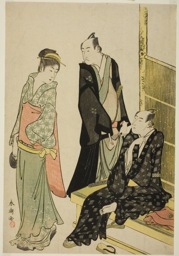 The Actors Onoe Matsusuke I and Ichikawa Omezo I at a Teahouse