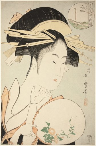 Kisegawa of the Matsubaya, from the series "Comparing the Charms of Five Beauties (Gonin bijin aikyo kurabe)"