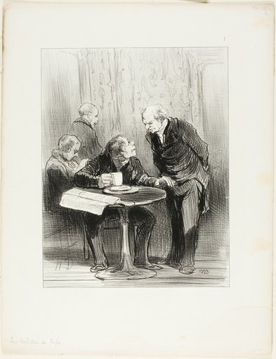 "I never give a tip to the waiter... it encourages celibacy," plate 1 from Les Habitués Des Cafés