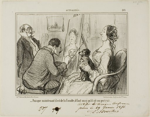 "- Since he is now part of the family, he must also have his portrait taken", plate 269 from Actualités