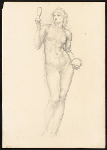 Nude Female Figure with Mirror in Right Hand
