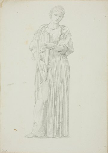 Draped Figure of Woman Playing on a Harp
