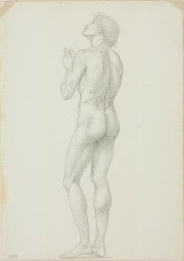 Standing Male Nude with Hands Clasped in Prayer