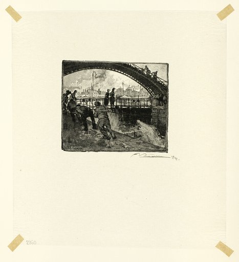 Lock of the Canal Saint-Martin, plate six from Le Long de la Seine et des Boulevards