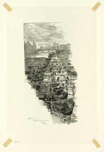 Apple Market, Viewed from the Pont Louis-Philippe, plate seven from Le Long de la Seine et des Boulevards